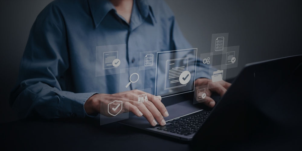 Abstract chrome audit visual representing protocol assessments