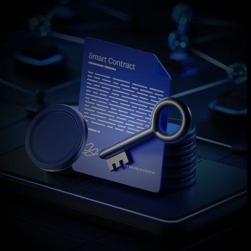 Chrome vault-like cube implying robust smart contracts